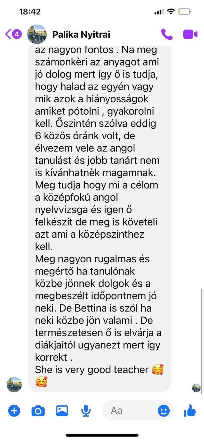 Palika üzenete